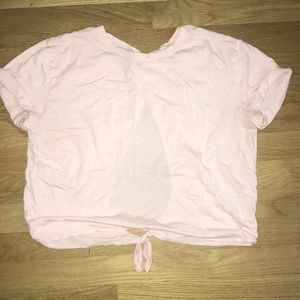 Light pink open back tee